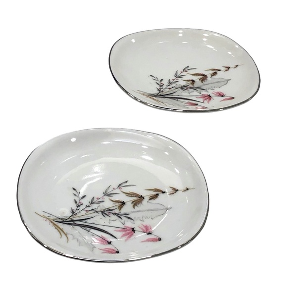 VINTAGE SCHWARZENHAMMER BAVERIA GERMANY FLORAL PLATES - SET OF 2 - Picture 3 of 15